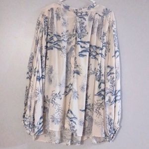 Free People Button-Down Floral Longsleeve Top Size Medium
